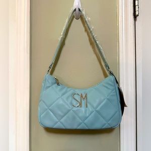 Steve Madden Small Quilted Shoulder Bag in baby blue/green